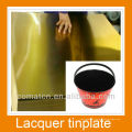 lacquered tinplate or TFS for can industry, water base